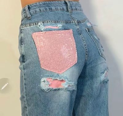 Jeans tasca rosa