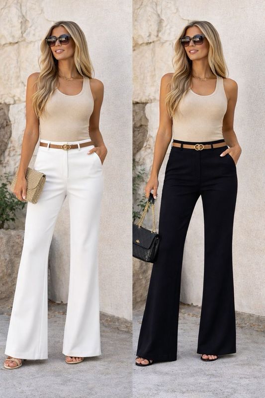 Pantalone a zampa Serena nero Pantalone a zampa Serena nero