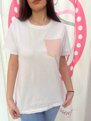 Maglia tasca rosa