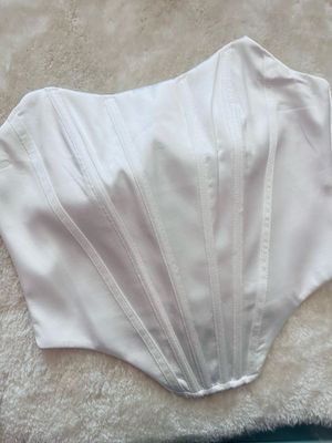 Corpetto simil raso Lorena bianco