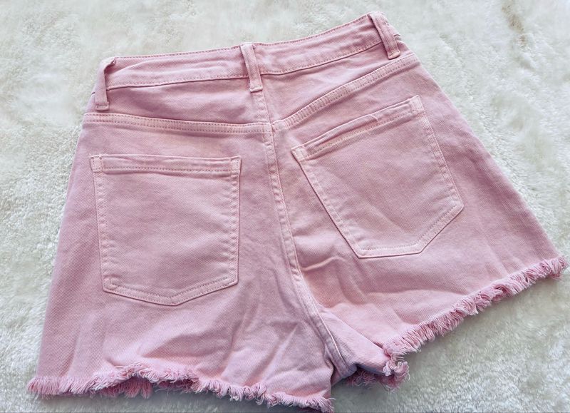 Pantaloncino in denim pink