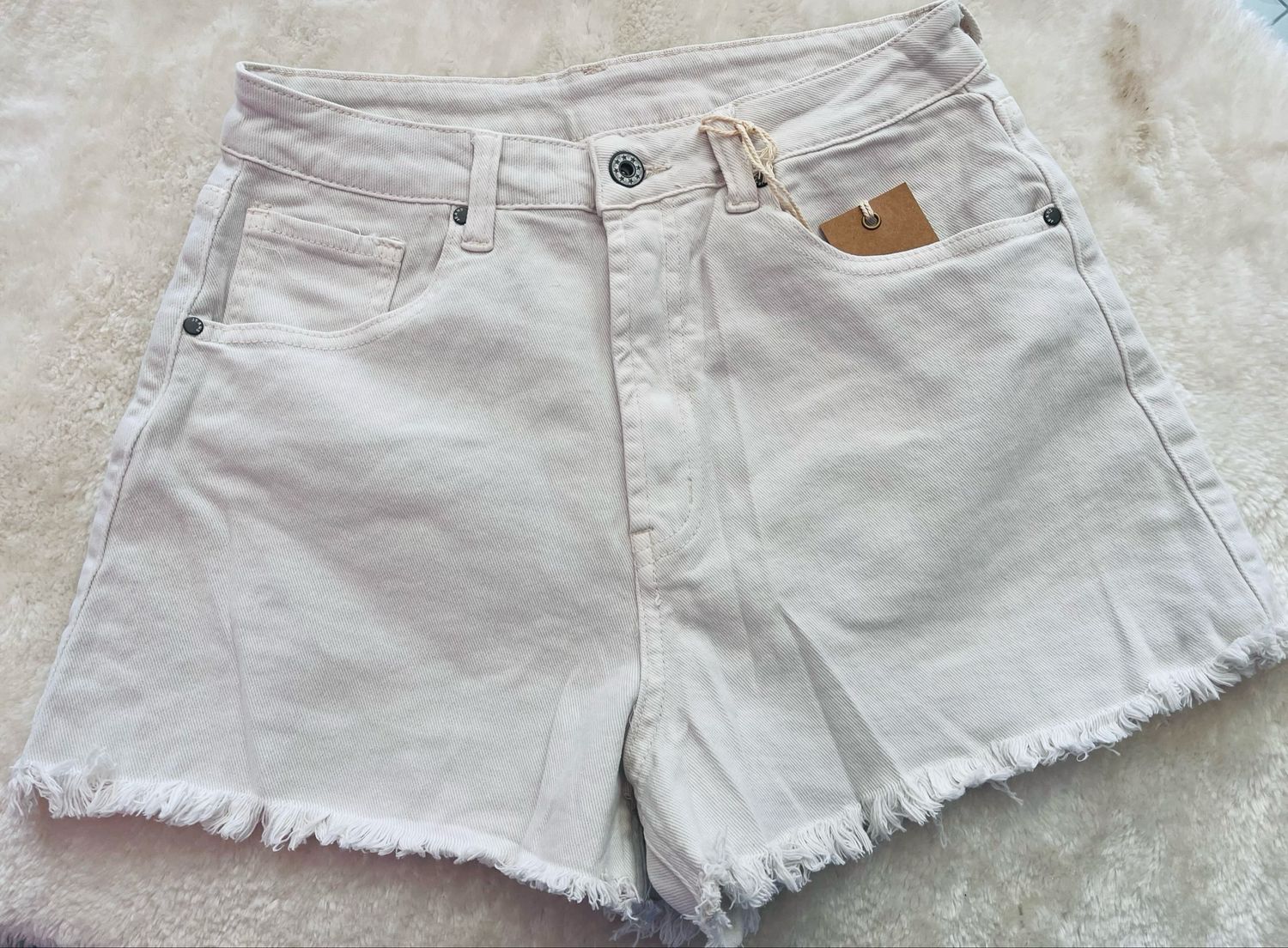 Pantaloncino in denim beige