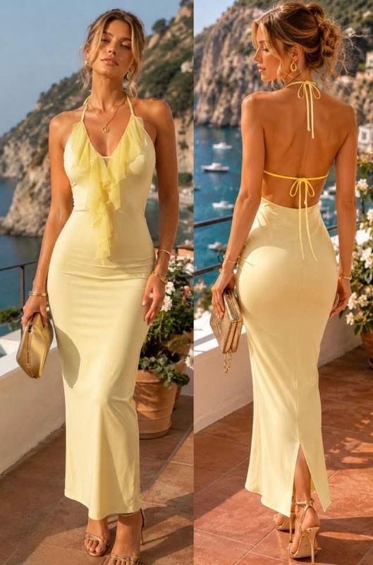 Vestito lungo con ruches Vestito lungo con ruches