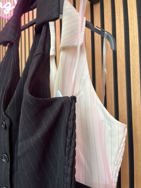 Vestito con pantaloncino gessato Marica
