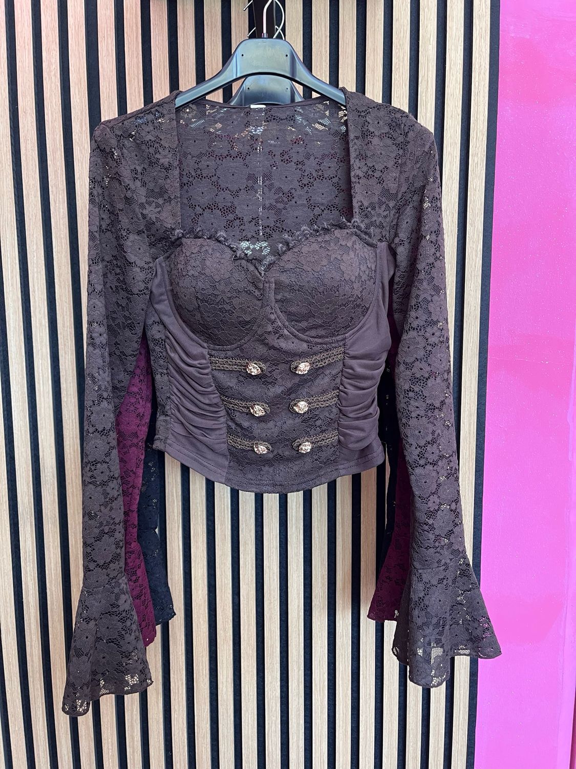 Maglia crop in pizzo