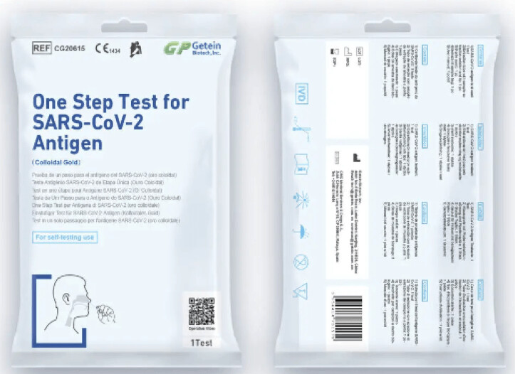 Autotests  Antigéniques Getein Biotech Covid 19
Unitaire