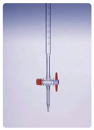 Burette en verre   clé en PTFE