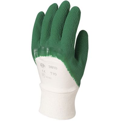 Gant jardin latex crêpé vert