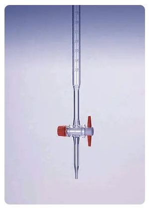 Burette en verre   clé en PTFE