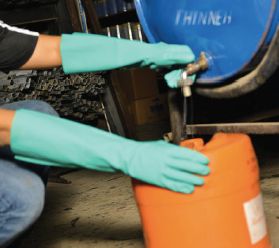 Gant nitrile vert, Longueur 455  mm