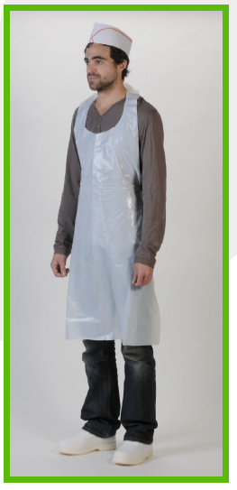 Tablier PE HD ECO gaufré blanc 15µ Tablier PE HD ECO gaufré blanc 15µ