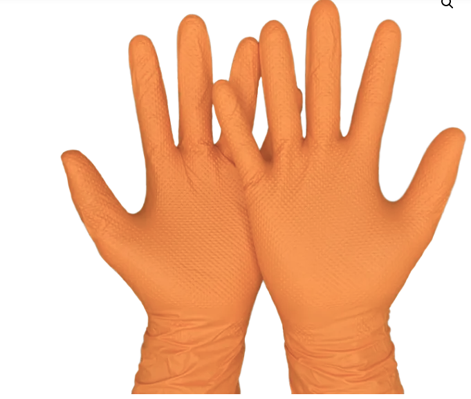 Gants Nitrile Orange Diamanté Grip Gants Nitrile Orange Diamanté Grip