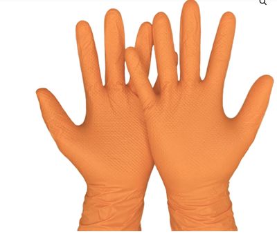 Gants Nitrile Orange Diamanté Grip Gants Nitrile Orange Diamanté Grip