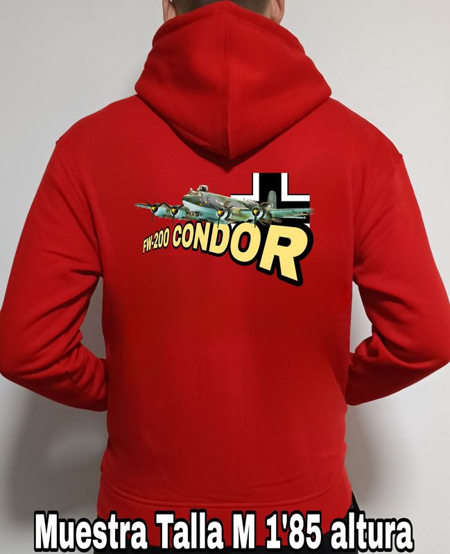 Sudadera capucha y cremallera Focke Wulf FE-200 Condor n° 4 Sudadera capucha y cremallera Focke Wulf FE-200 Condor n° 4