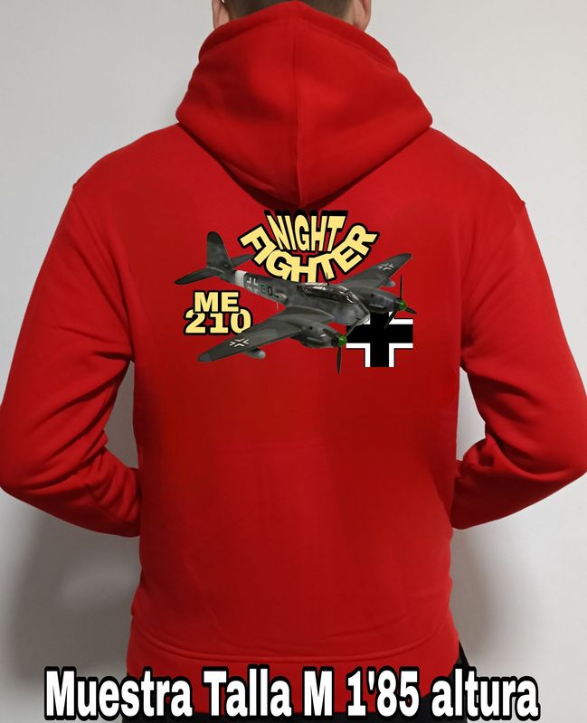 Sudadera capucha y cremallera Messerschitt ME-210 Night Fighter nº 2