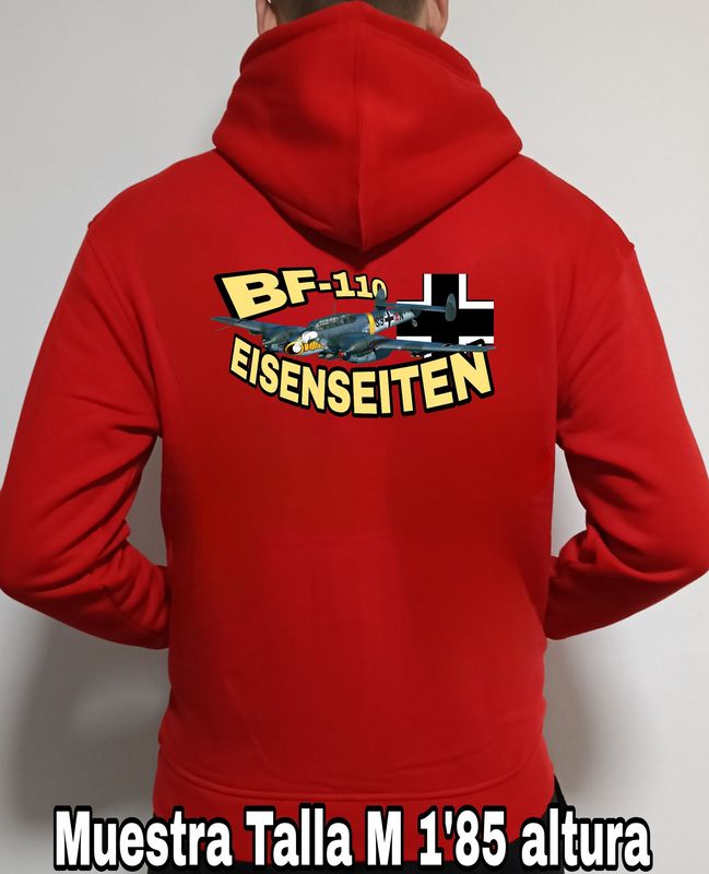 Sudadera capucha y cremallera Messerschitt BF-110 Eisenseiten nº 4