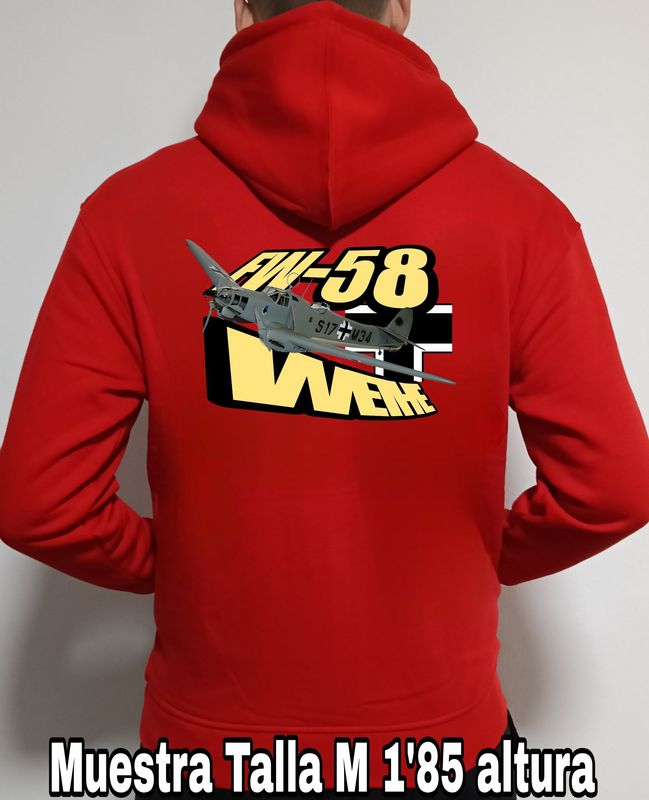 Sudadera capucha y cremallera Focke Wulf FW-58 Weihe n° 1