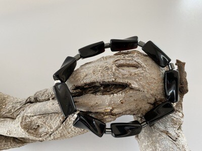 Onyx-Hämatit-Türkis Armband
