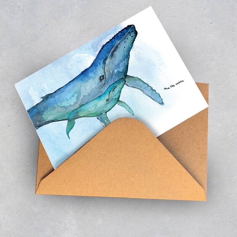 Grußkarte Grußkarte "Save The Ocean_2 braun" (3 Karten)