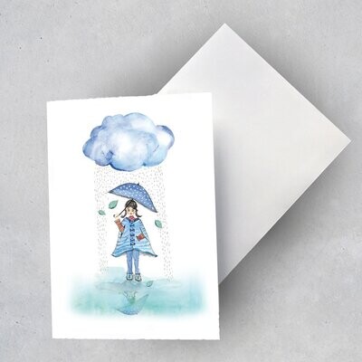 2 x Grußkarte "Raindrops"