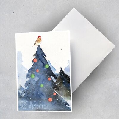 2 x Weihnachtskarte "Fröhliche Weihnachten 1"