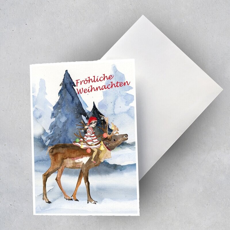 Weihnachtskarte Weihnachtskarte "Fröhliche Weihnachten 2" (2 Karten)