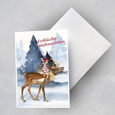 2 x Weihnachtskarte "Fröhliche Weihnachten 2"