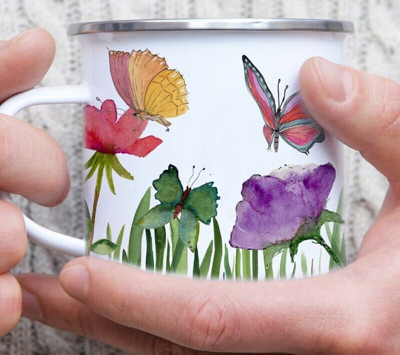 Emaille-Tasse "Wiese"