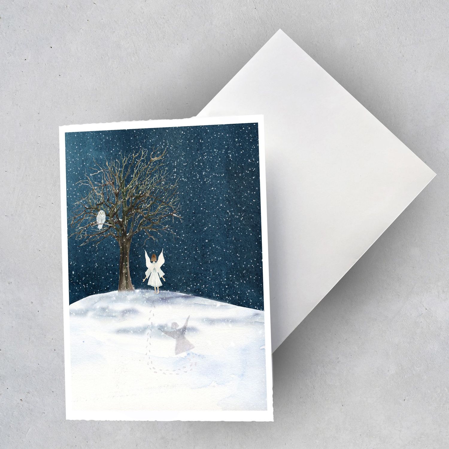 2 x Weihnachtskarte "Schnee-Engel" (2 Karten)