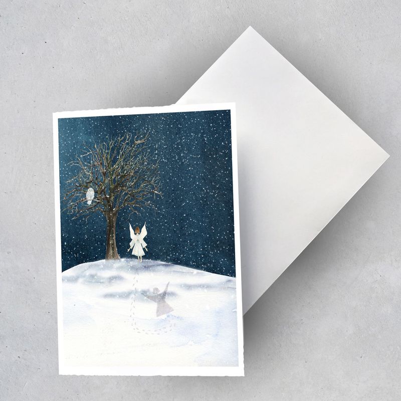 2 x Weihnachtskarte  2 x Weihnachtskarte "Schnee-Engel" (2 Karten)