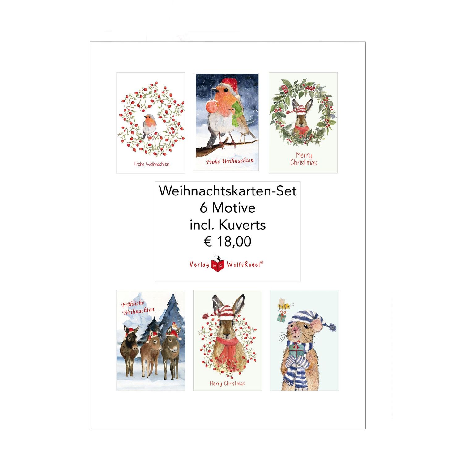 Weihnachtskarten-Set (6 Motive mit naturweißen Kuverts) Weihnachtskarten-Set (6 Motive mit naturweißen Kuverts)