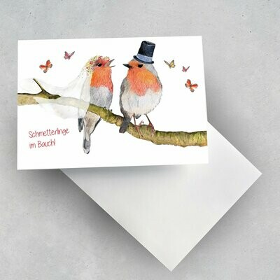 Grußkarte Rotkehlchen Grußkarte Rotkehlchen "Hochzeit"
