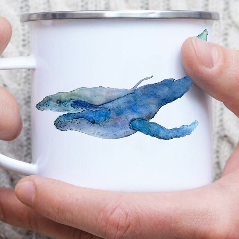 Emaille-Tasse "Wale"