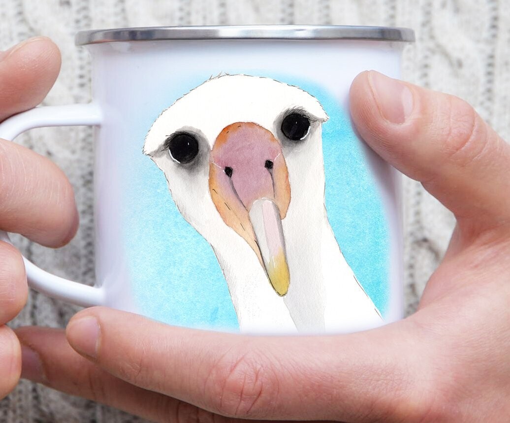Emaille-Tasse "Albatros" rundum