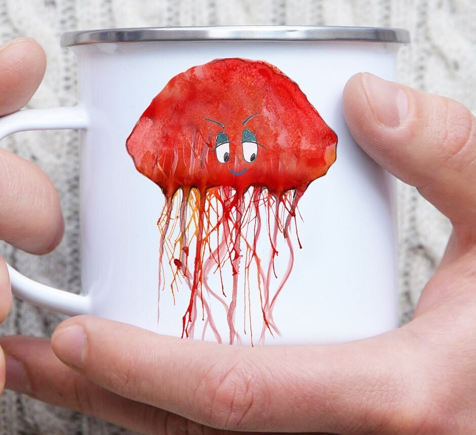 Emaille-Tasse "Qualle Quasselkopp"