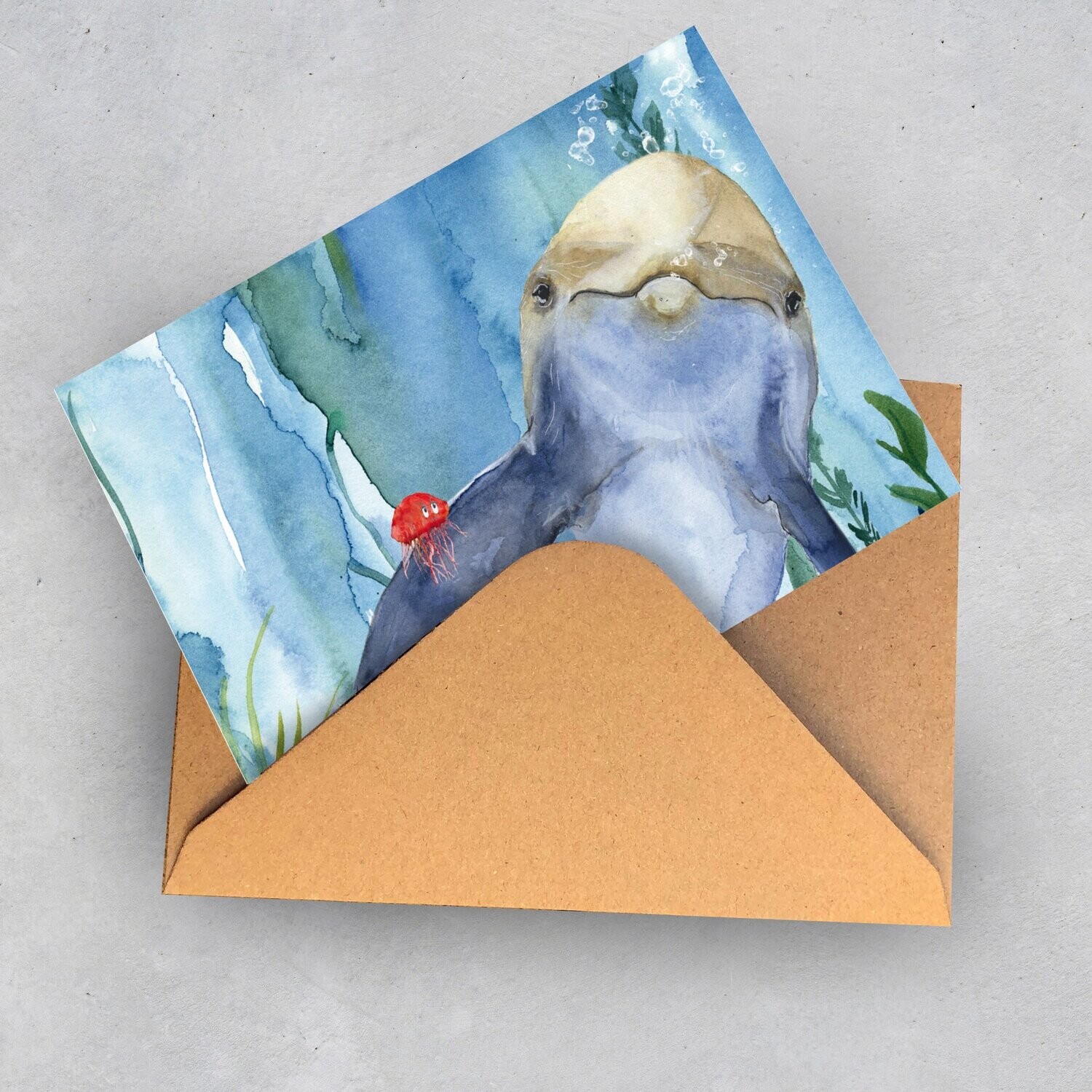 Grußkarte "Save The Ocean_6 braun"
