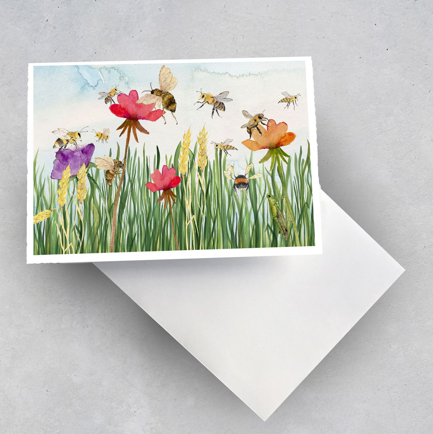 Grußkarte "Hummel-und Bienenwiese"