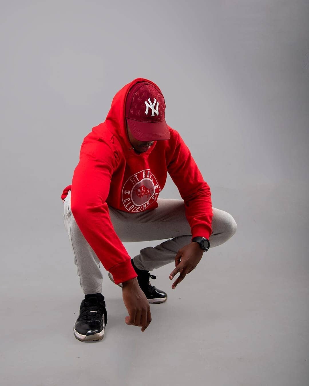 Red Fitbull clothing line hoodie-light fabric