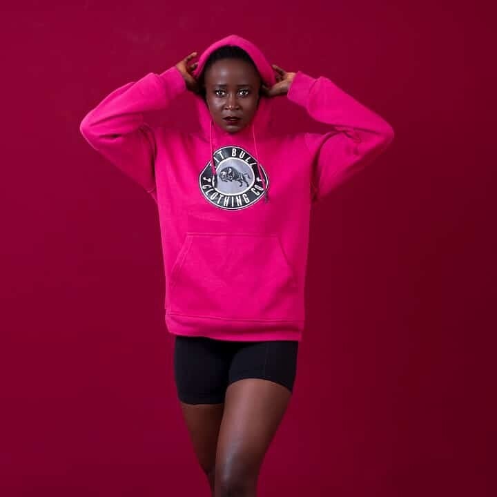 Heavy fabric pink hoodie