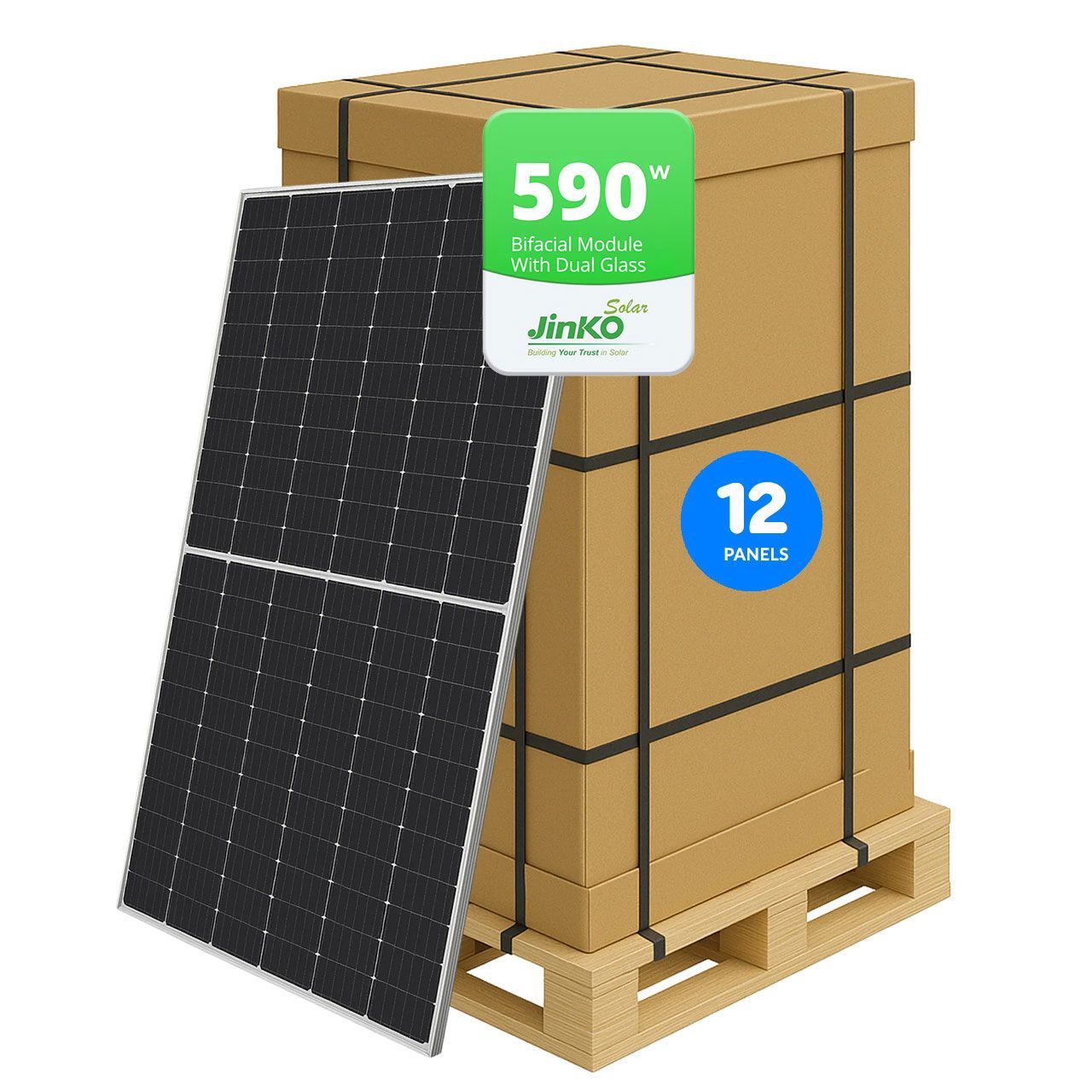 590W Bifacial | Jinko-Solar Panel | 12 Pieces