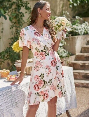Floral White Midi Dress