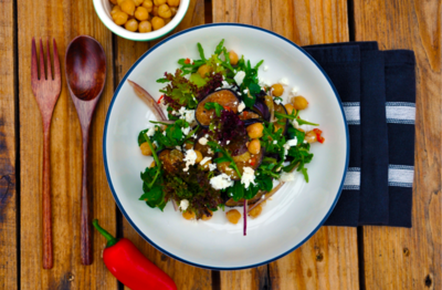 Roast Aubergine Salad with Chickpeas Roast Aubergine Salad with Chickpeas