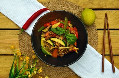 Marinated Tofu with Thai Noodles Marinated Tofu with Thai Noodles