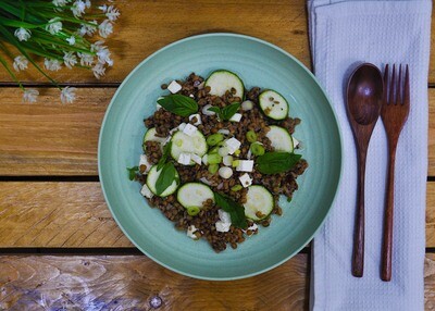 Quinoa, Green Lentil & Feta Salad