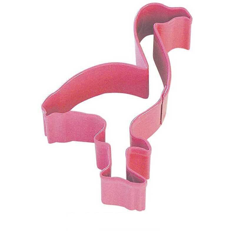 Flamingo Tin Cookie Cutter Pink 4 in Pr0920Q