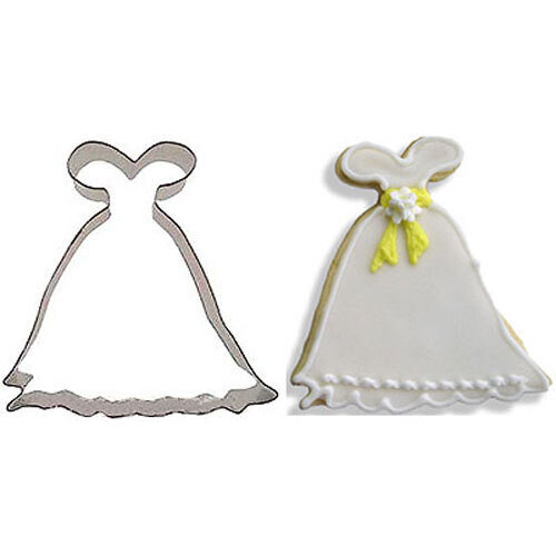 Princess gown cookie cutter, fairytale-themed cookie cutter, royal baking tool, princess dress-shaped dessert accessory


