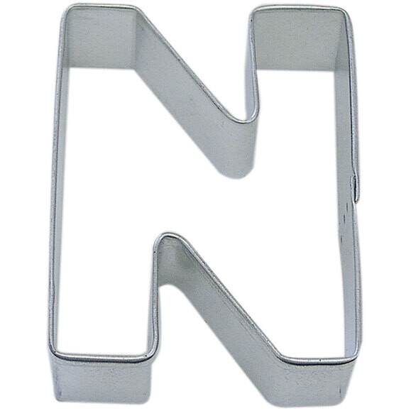 Letter N Tin Cookie Cutter 3 in B0114 Letter N cookie cutter, alphabet cookie cutter, monogram baking tool, custom baking accessory