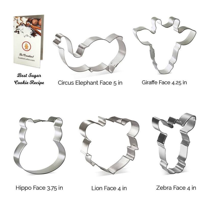 Jungle Safari Animal Faces Cookie Cutter 5 Pc Set HS0446