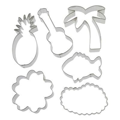 Aloha Cookie Cutter 6 Pc Set HS0425 - Foose Cookie Cutters - USA Tin Plate Steel