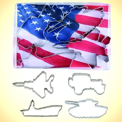 Military Vehicle Cookie Cutter 4 pc Set